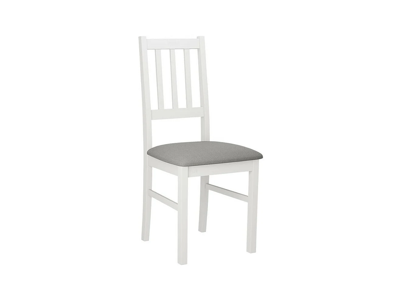 Chaise Victorville 146, Gris clair|Blanc, 94x43x40cm, Tapisserie, En bois, Bois
