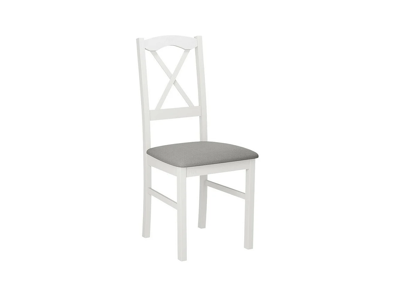 Chaise Victorville 174, Gris clair|Blanc, 91x43x40cm, Tapisserie, En bois, Bois