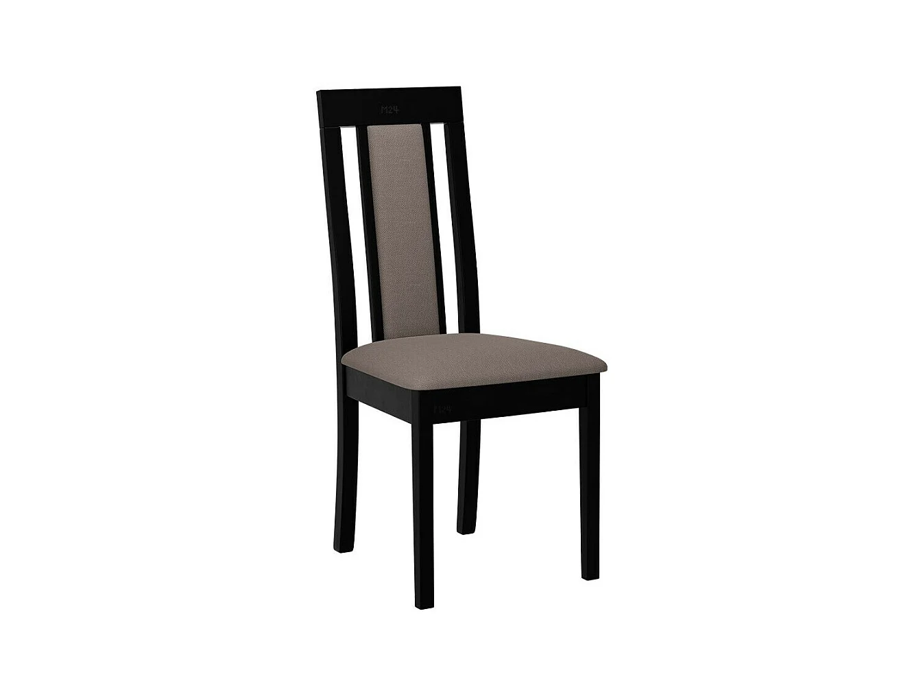 Chaise Victorville 342, Noir|Marron, 96x47x53cm, Tapisserie, En bois, Bois