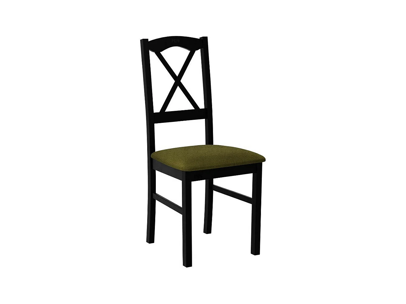 Chaise Victorville 174, Vert|Noir, 91x43x40cm, Tapisserie, En bois, Bois