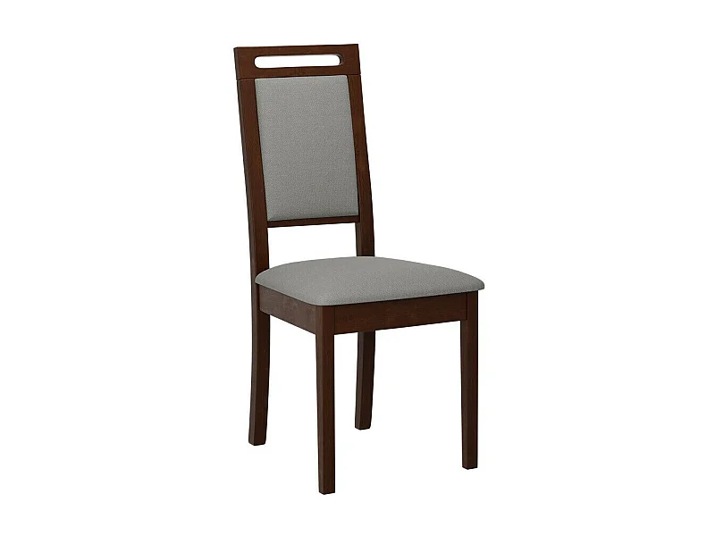 Silla Victorville 337, Nogal|Gris, 96x47x43cm, Tapiz, De madera, Madera