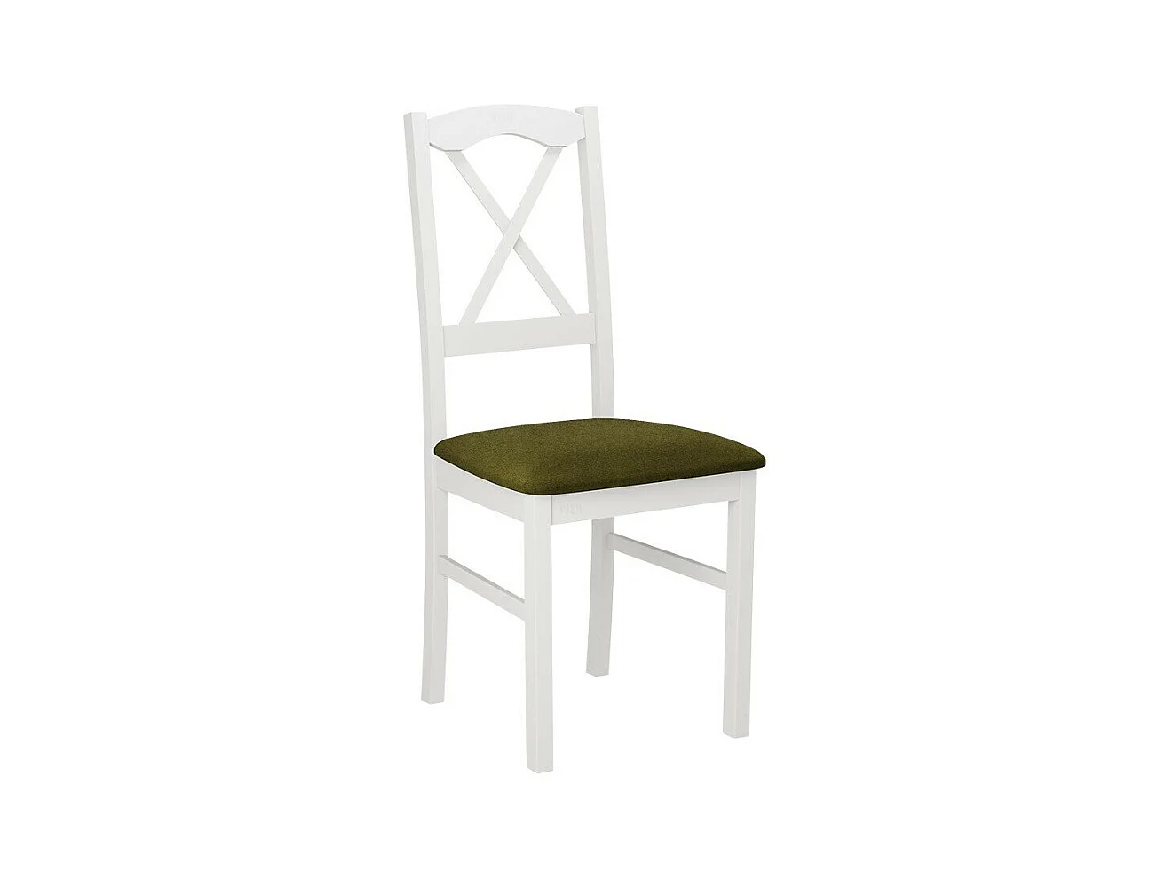 Chaise Victorville 174, Vert|Blanc, 91x43x40cm, Tapisserie, En bois, Bois