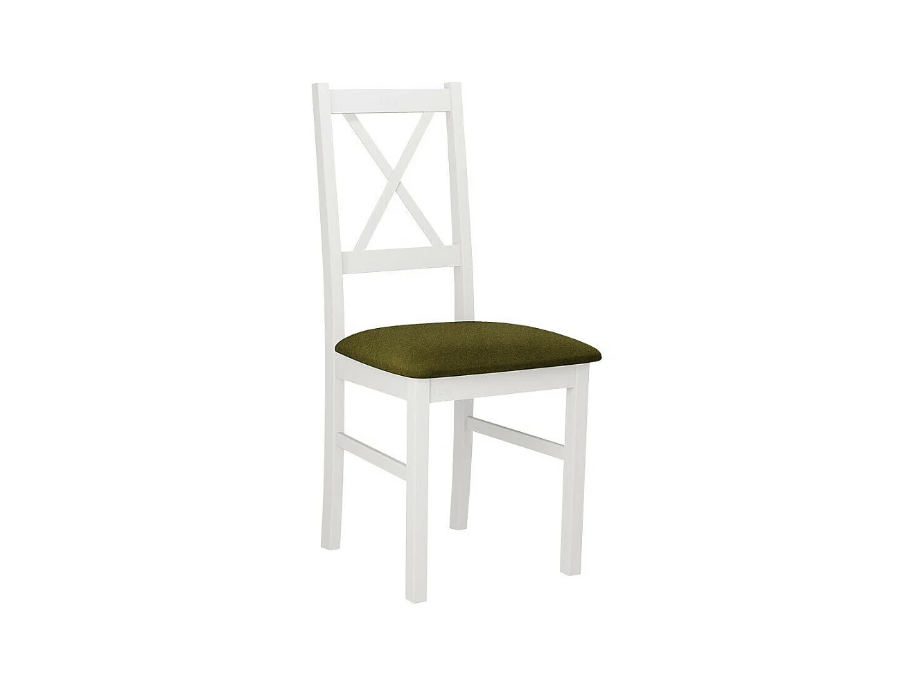 Chaise Victorville 173, Vert|Blanc, 94x43x49cm, Tapisserie, En bois, Bois