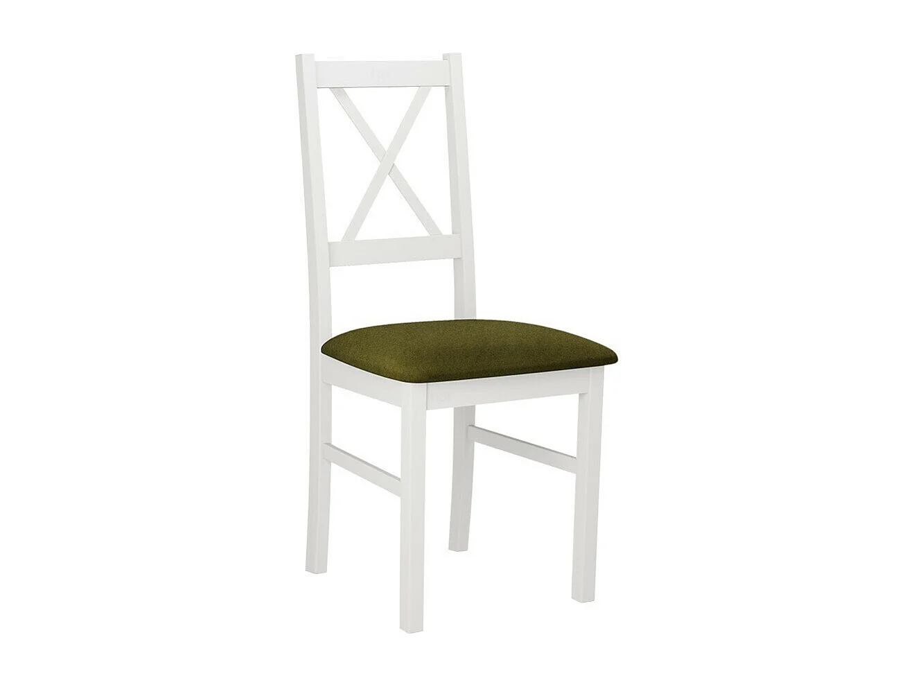 Silla Victorville 173, Verde|Blanco, 94x43x49cm, Tapiz, De madera, Madera