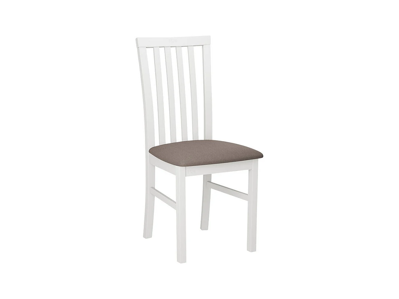 Chaise Victorville 155, Brun clair|Blanc, 93x43x40cm, Tapisserie, En bois, Bois