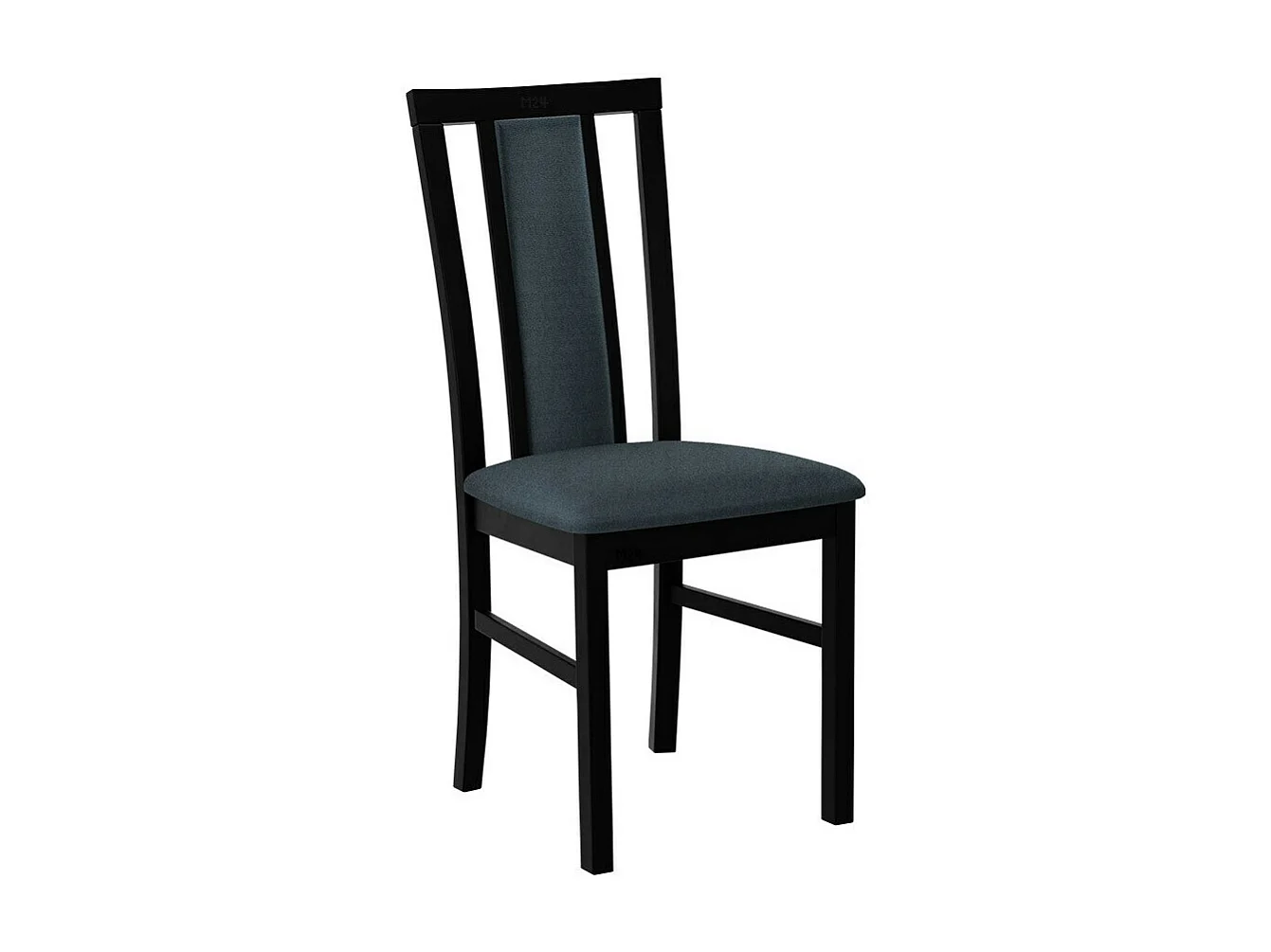 Chaise Victorville 157, Noir|Gris, 93x43x40cm, Tissu, En bois, Bois