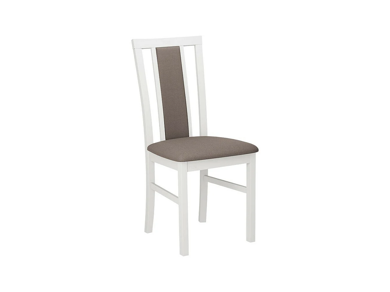 Silla Victorville 157, De color marrón claro|Blanco, 93x43x40cm, Tapiz, De madera, Madera