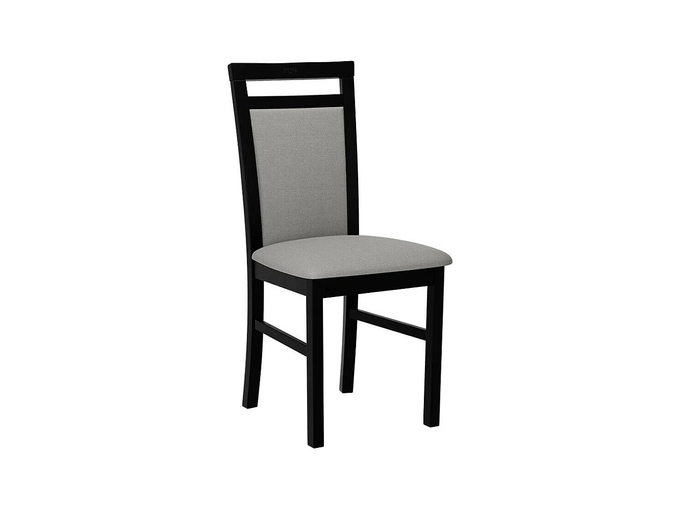 Chaise Victorville 154, Noir|Gris clair, 93x43x40cm, Tapisserie, En bois, Bois