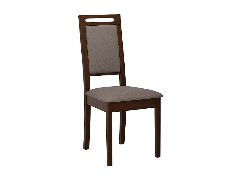 Silla Victorville 337, Nogal|Marrón, 96x47x43cm, Tapiz, De madera, Madera