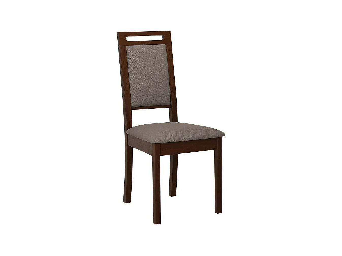 Silla Victorville 337, Nogal|Marrón, 96x47x43cm, Tapiz, De madera, Madera