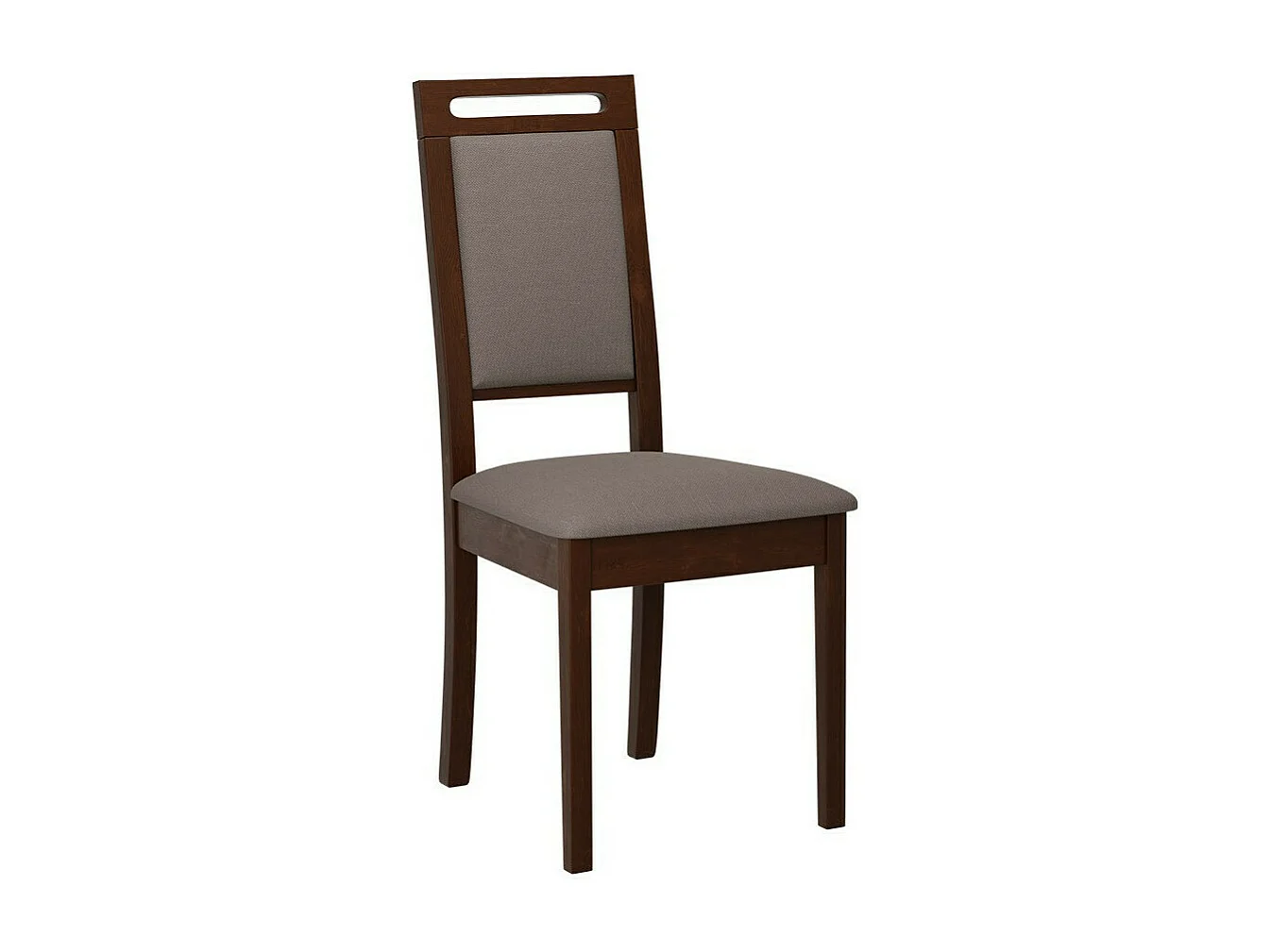 Silla Victorville 337, Nogal|Marrón, 96x47x43cm, Tapiz, De madera, Madera