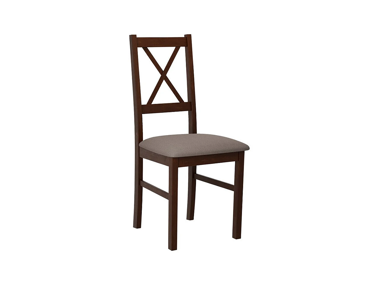 Chaise Victorville 173, Noix|Brun clair, 94x43x49cm, Tapisserie, En bois, Bois