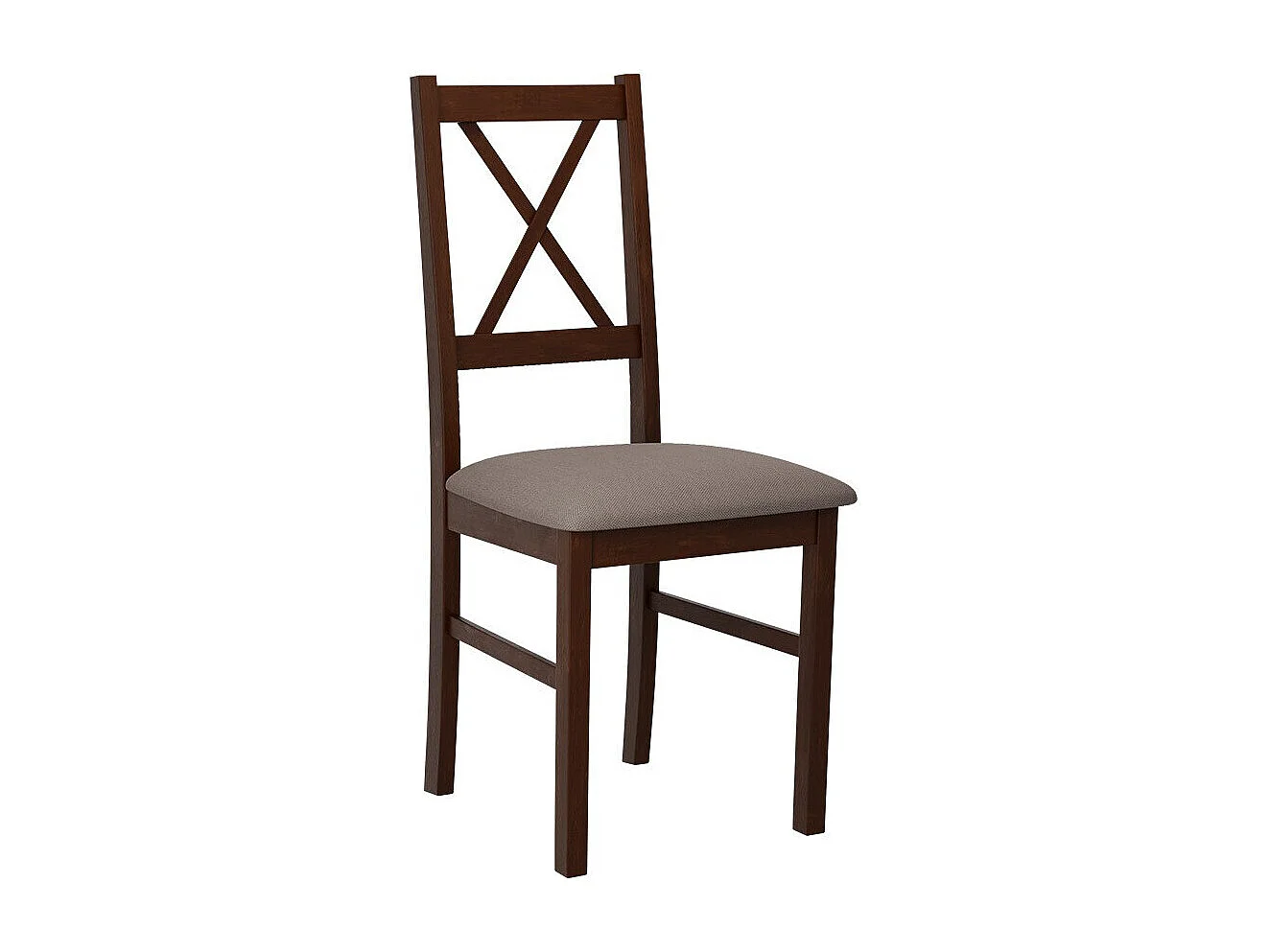 Silla Victorville 173, De color marrón claro|Nuez, 94x43x49cm, Tapiz, De madera, Madera