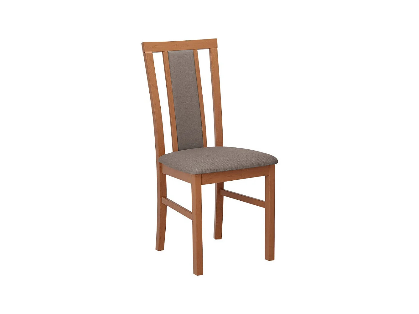 Silla Victorville 157, Aliso|De color marrón claro, 93x43x40cm, Tapiz, De madera, Madera