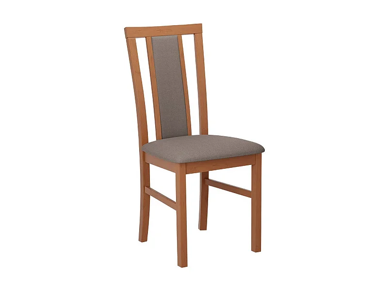 Silla Victorville 157, Aliso|De color marrón claro, 93x43x40cm, Tapiz, De madera, Madera