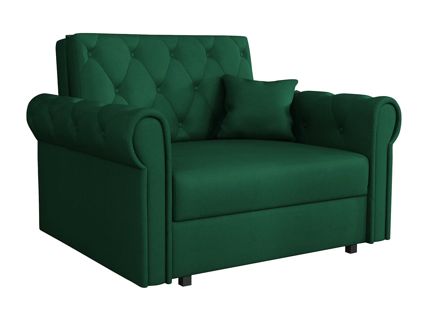 Sillón Columbus 200, Verde, 85x116x98cm, Tapiz, Patas: Metal, Muebles ya montados