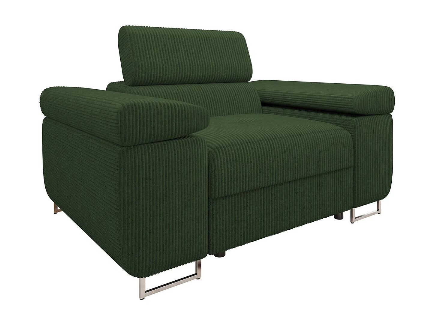 Sillón Comfivo Eliferu 106, Verde, 70x134x102cm, Tapiz, Patas: Metal