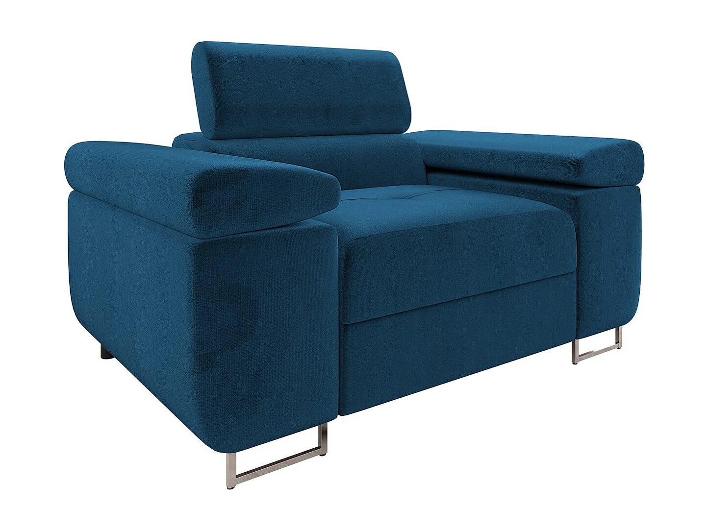 Sillón Comfivo Eliferu 106, Azul, 70x134x102cm, Tapiz, Patas: Metal