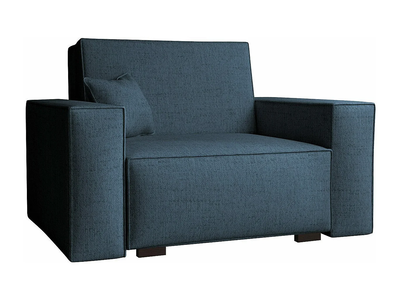 Sillón Columbus 195, Azul, 85x123x98cm, Tapiz, Patas: Madera, Muebles ya montados