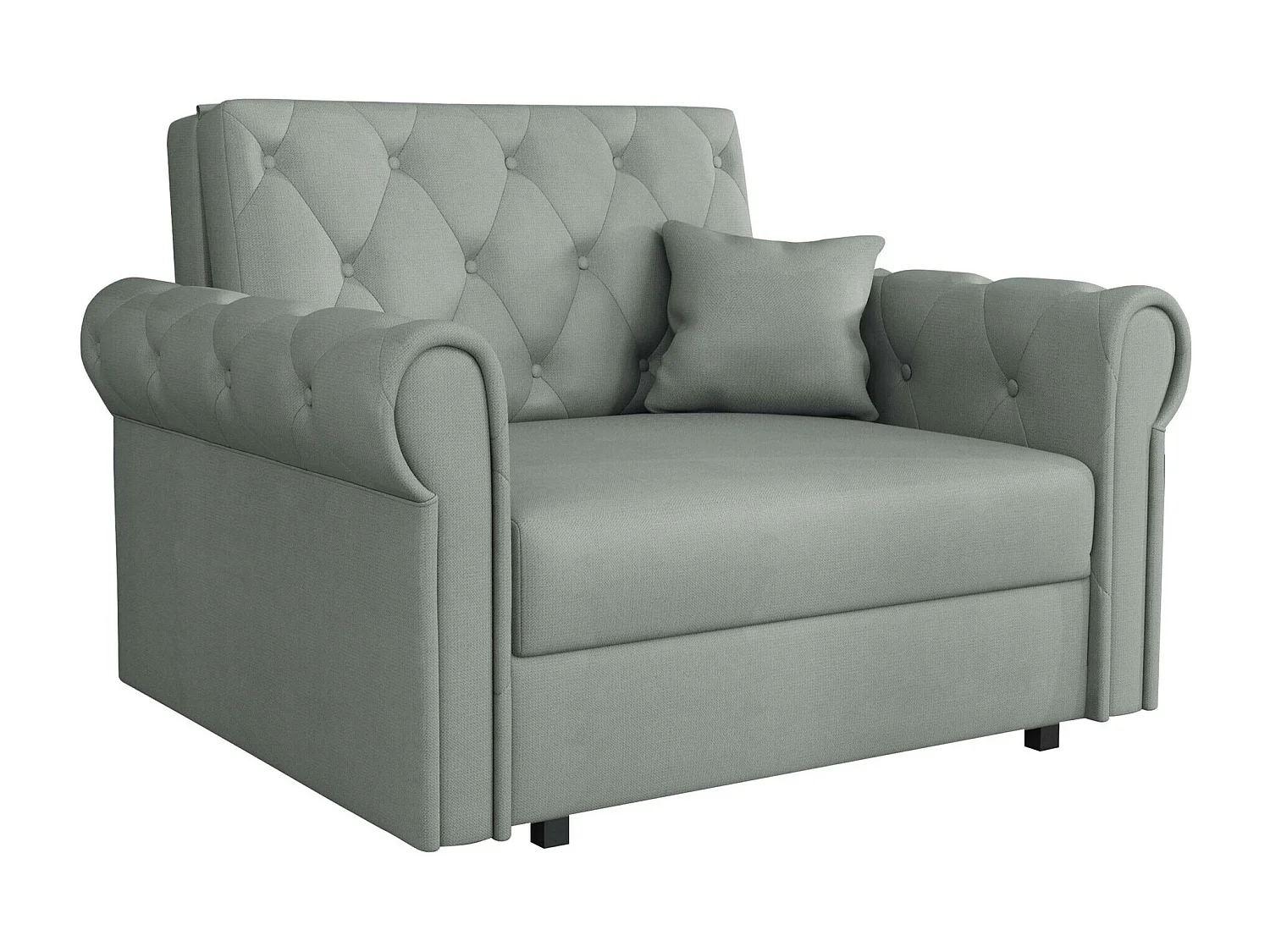 Fauteuil Columbus 200, Gris, 85x116x98cm, Tapisserie, Pieds: Métal