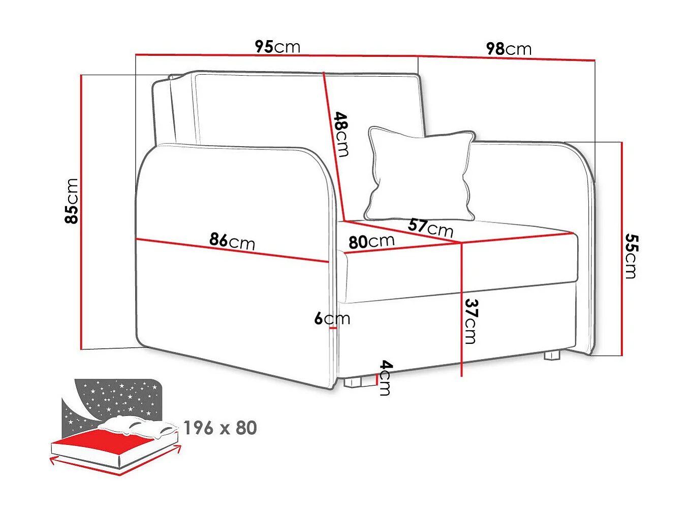 Fauteuil Columbus 125, Rose, 85x95x98cm, Tapisserie, Pieds: Métal, Mobilier déjà assemblé
