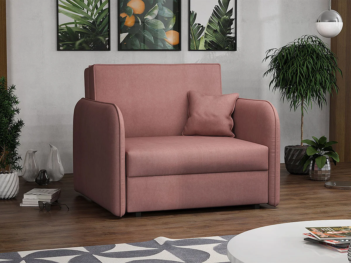 Poltrona Columbus 125, Fucsia, 85x95x98cm, Arazzo, Gambe: Metallo, Mobile già assemblato