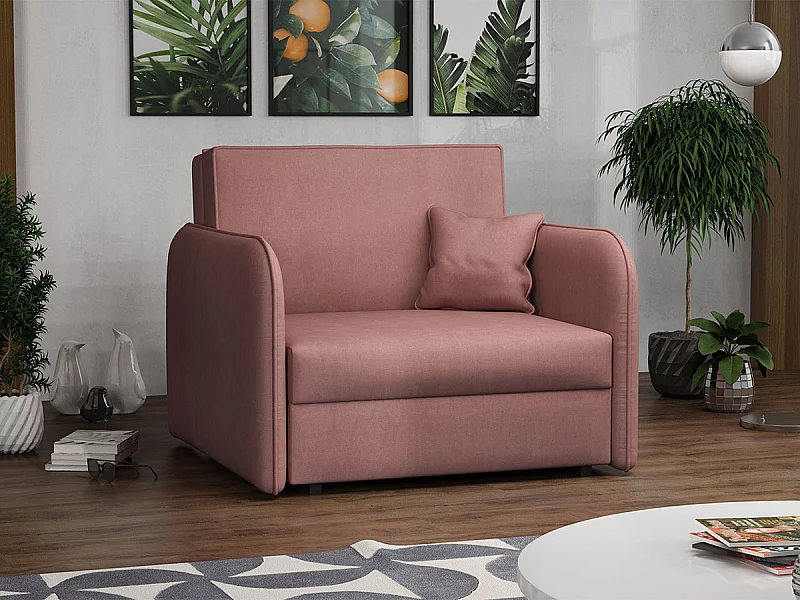 Poltrona Columbus 125, Fucsia, 85x95x98cm, Arazzo, Gambe: Metallo, Mobile già assemblato