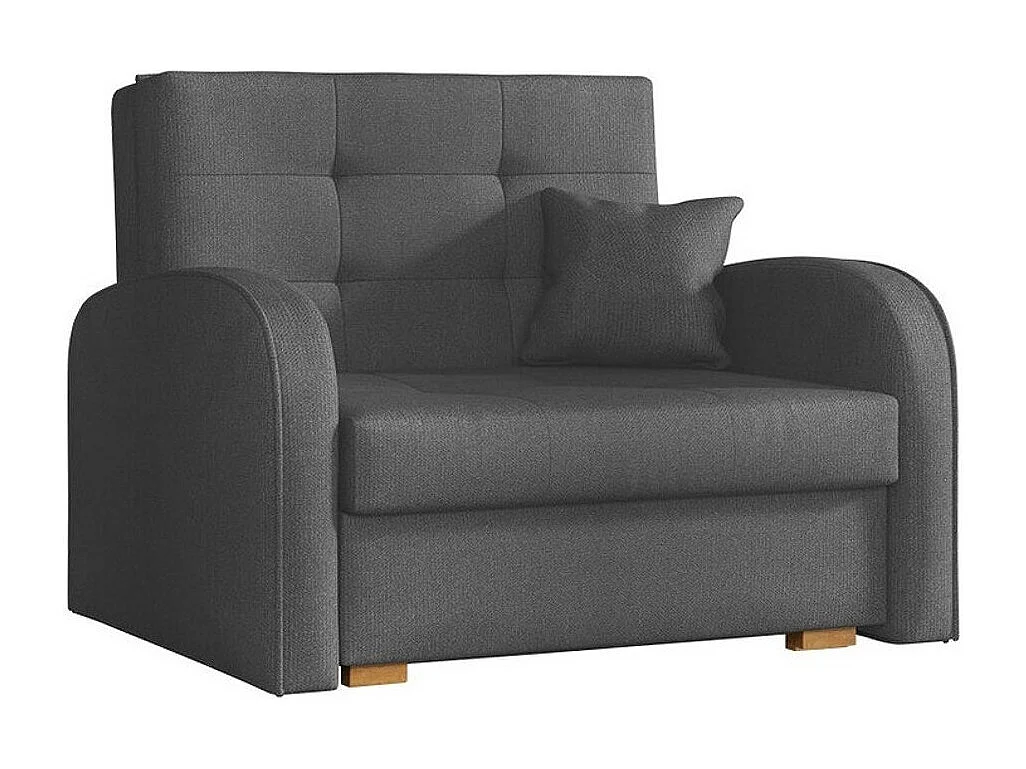 Fauteuil Columbus 114, Gris, 85x103x98cm, Tapisserie, Pieds: Bois, Mobilier déjà assemblé