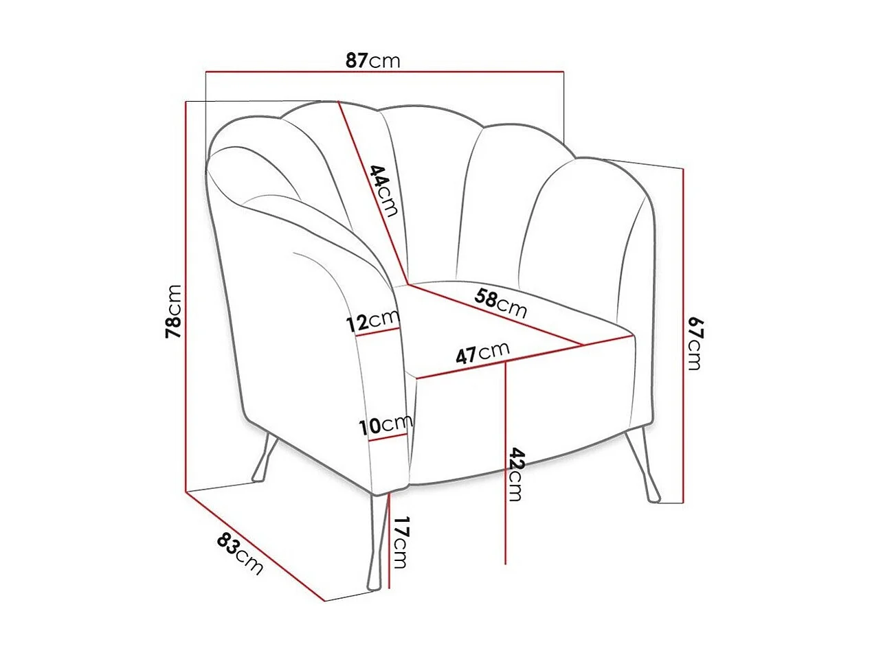 Fauteuil Providence 150, Gris, 78x87x83cm, Tissu, Pieds: Métal