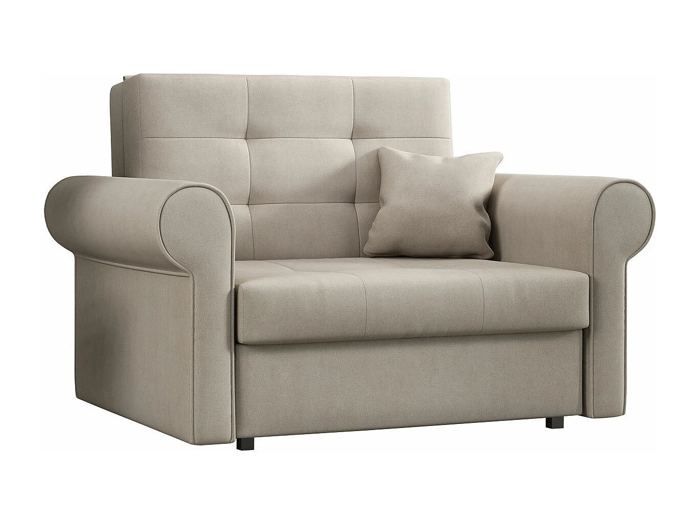 Sillón Columbus 127, De color marrón claro, 85x116x98cm, Tapiz, Patas: Metal