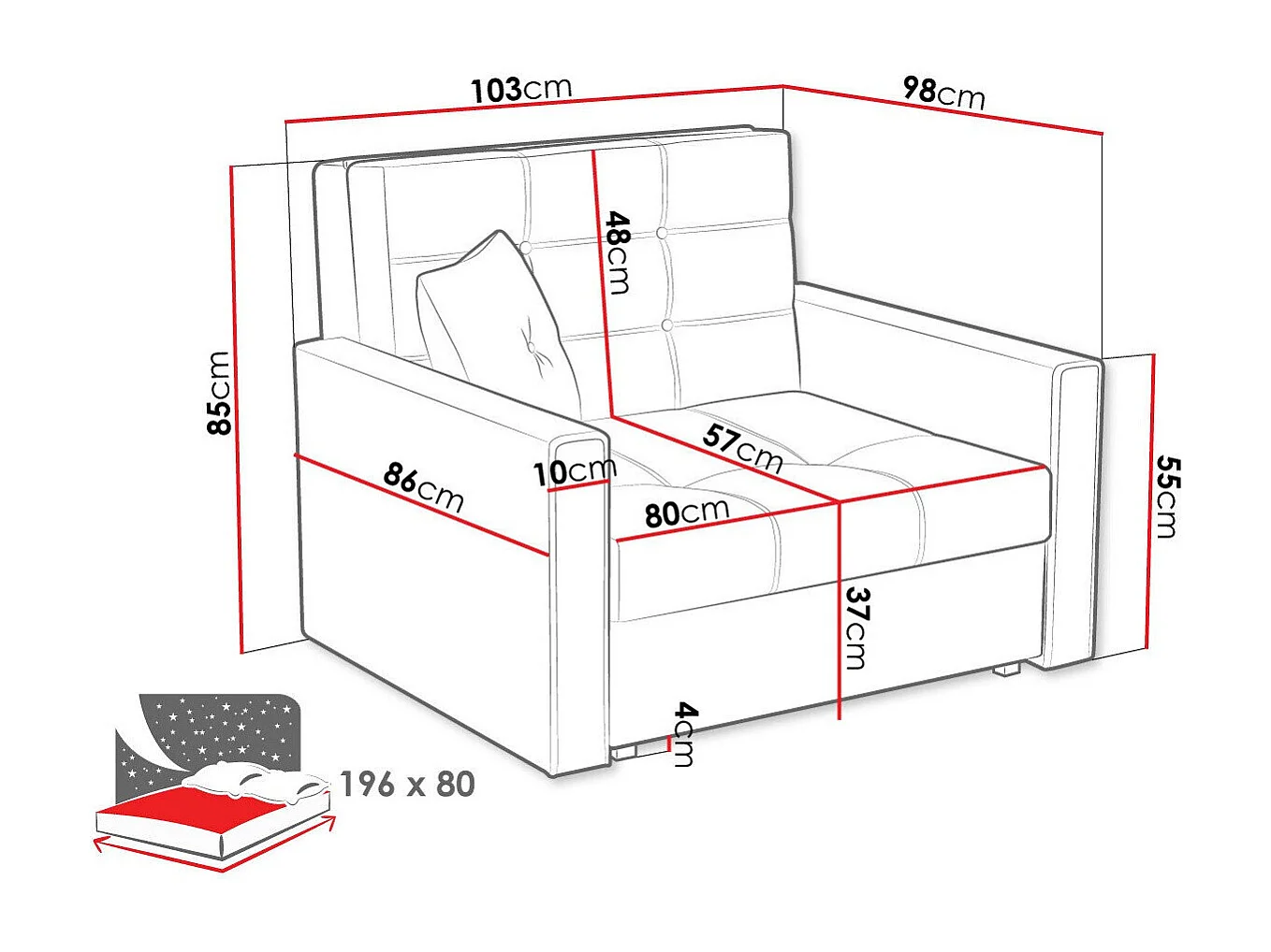 Fauteuil Columbus 101, Bleu, 85x103x98cm, Tissu, Pieds: Métal|Plastique