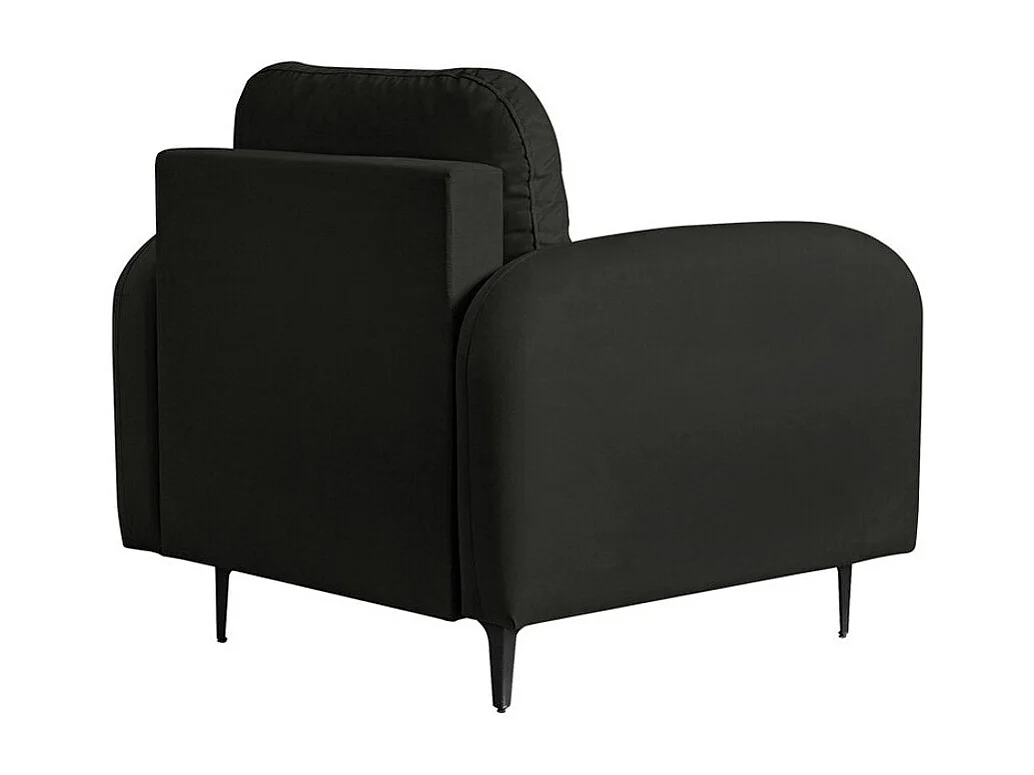 Fauteuil Torlua 100, Noir, 96x92x94cm, Tapisserie, Pieds: Métal