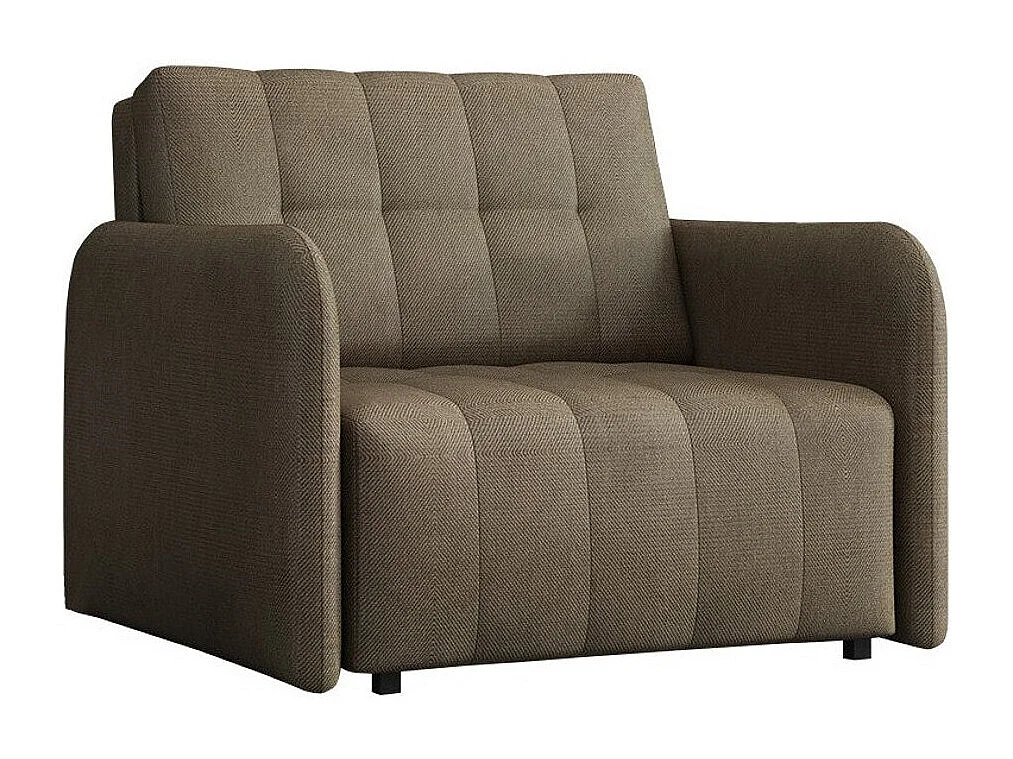 Fauteuil Columbus 176, Marron, 85x95x98cm, Tissu, Pieds: Plastique|Métal