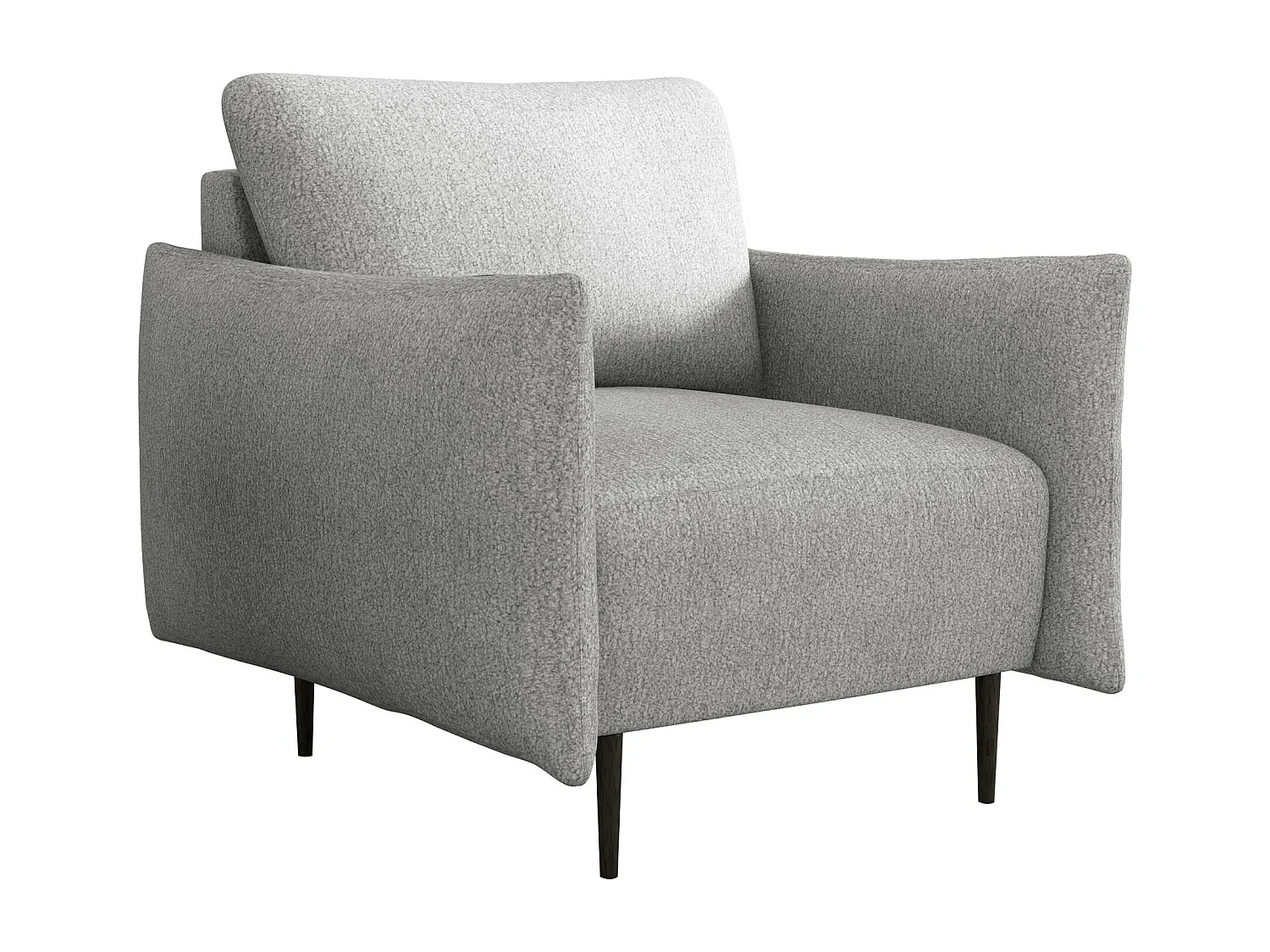 Fauteuil Columbus 225, Gris, 85x90x98cm, Tissu, Pieds: Métal
