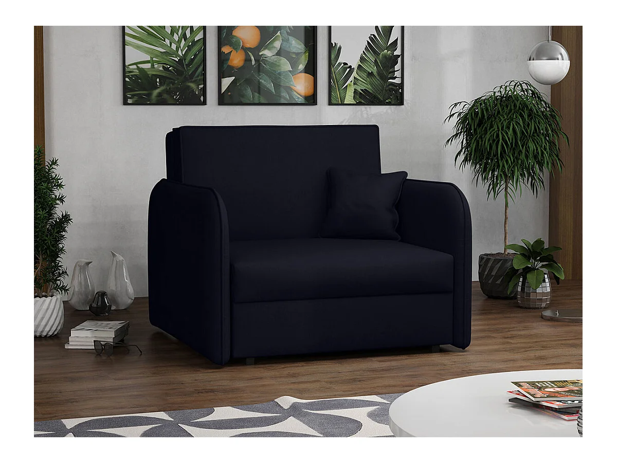 Fauteuil Columbus 125, Noir, 85x95x98cm, Tapisserie, Pieds: Métal, Mobilier déjà assemblé