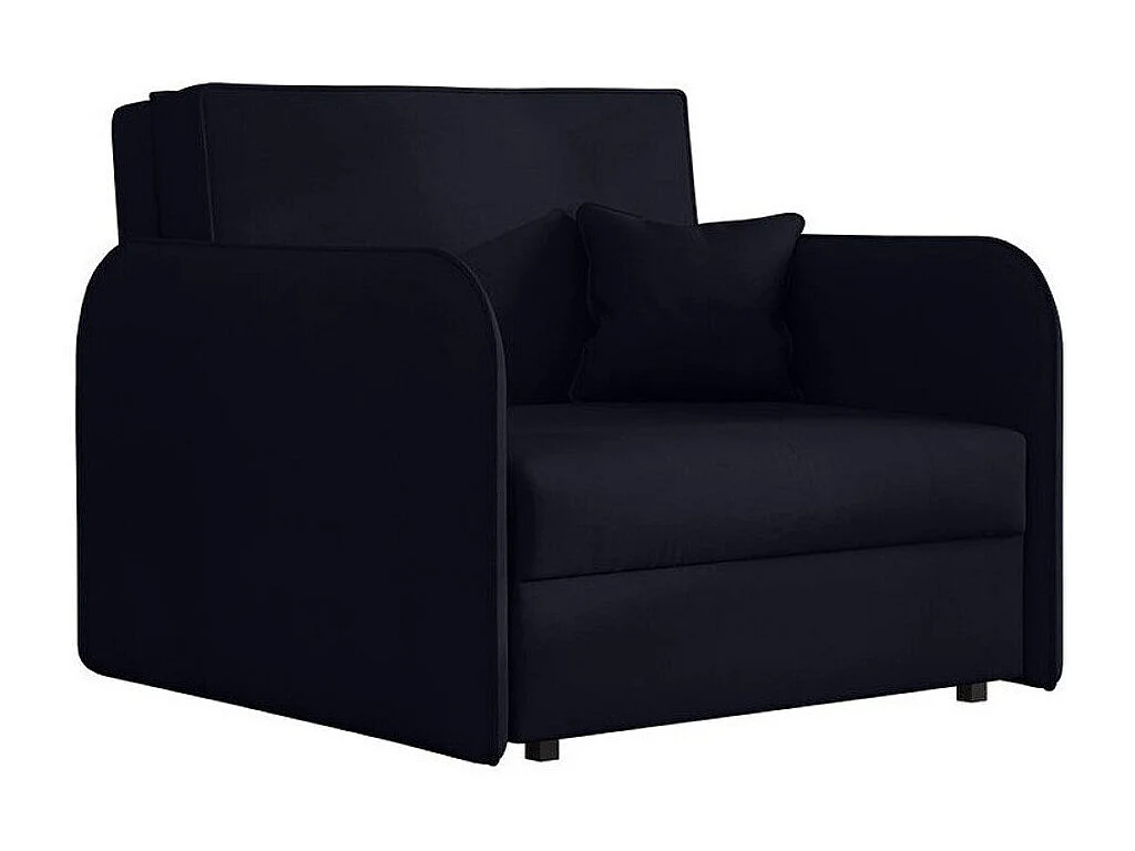 Fauteuil Columbus 125, Noir, 85x95x98cm, Tissu, Pieds: Métal, Mobilier déjà assemblé