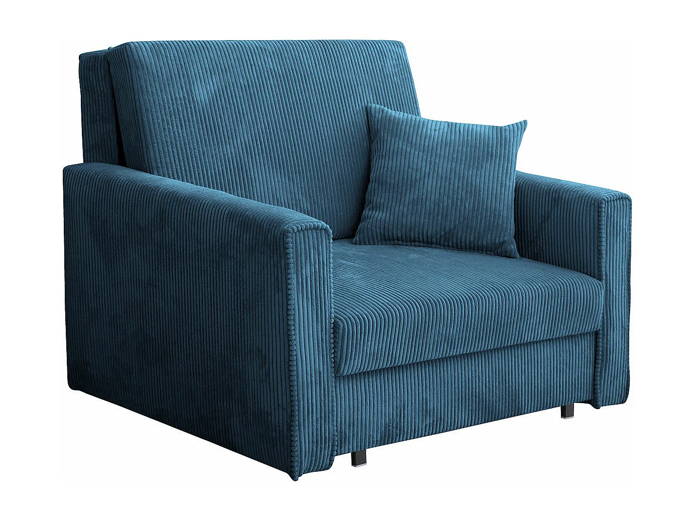 Fauteuil Columbus 190, Bleu, 85x103x98cm, Tissu, Pieds: Métal, Mobilier déjà assemblé