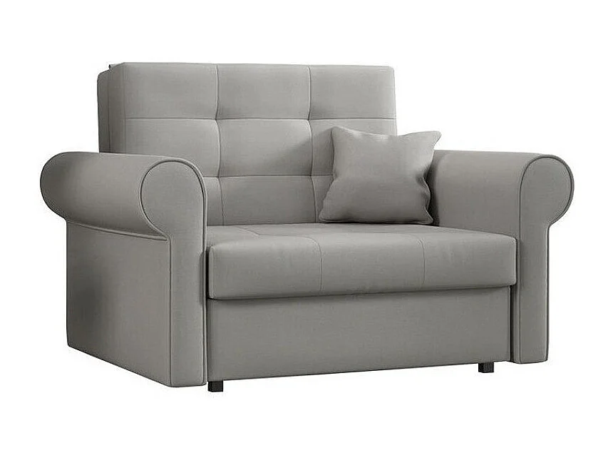 Fauteuil Columbus 127, Gris, 85x116x98cm, Tapisserie, Pieds: Métal