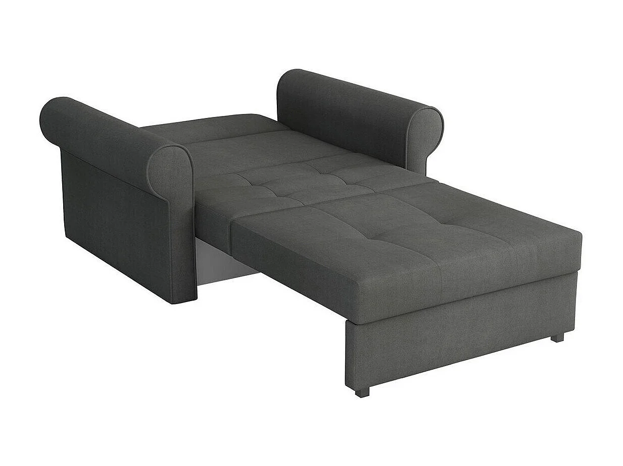 Fauteuil Columbus 127, Gris, 85x116x98cm, Tapisserie, Pieds: Métal