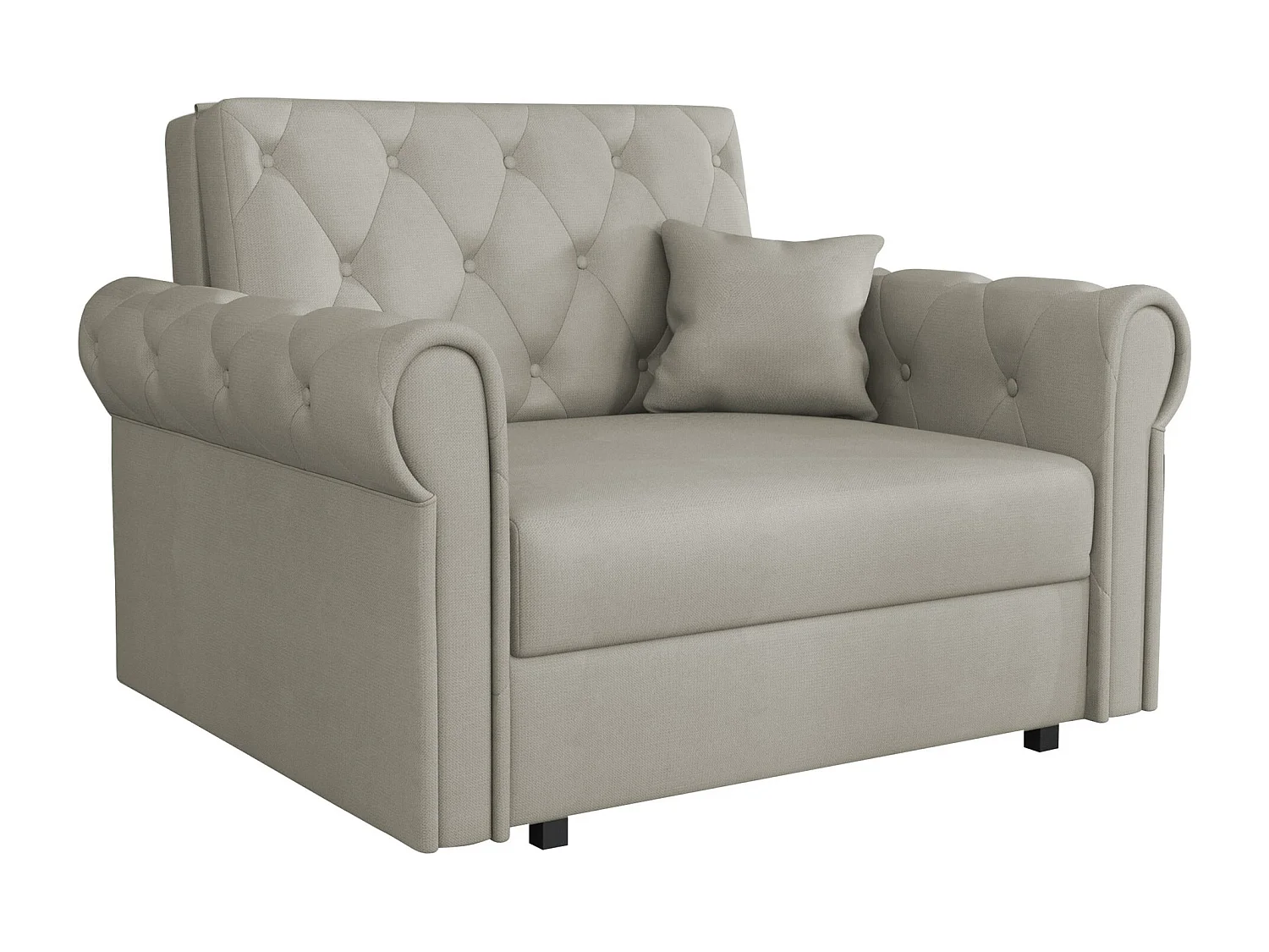 Sillón Columbus 200, De color marrón claro, 85x116x98cm, Tapiz, Patas: Metal