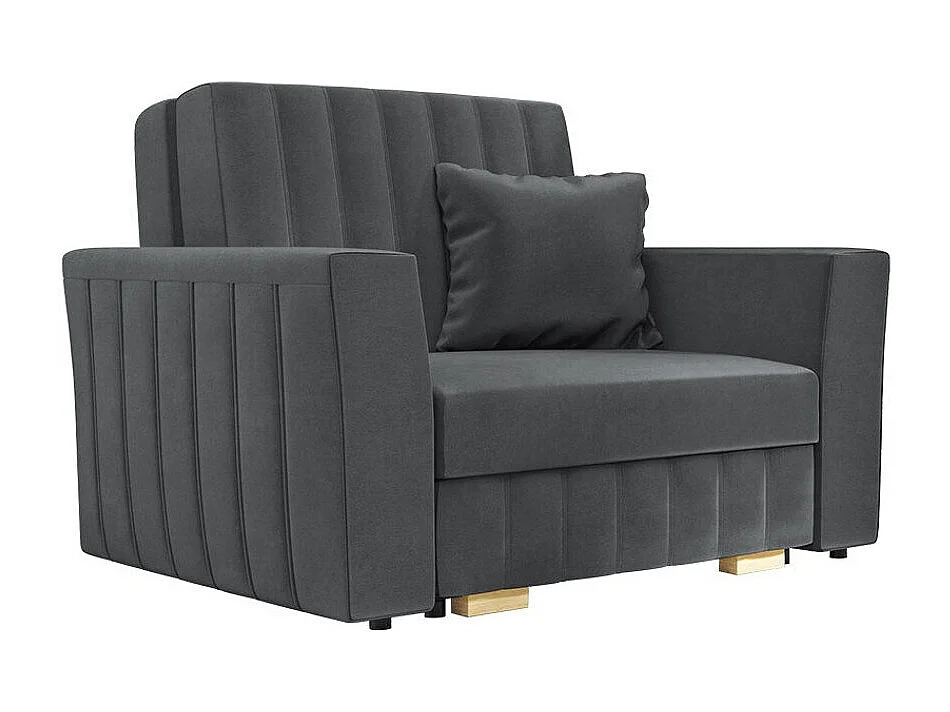 Fauteuil Columbus 135, Gris, 85x115x98cm, Tapisserie, Pieds: Plastique|Bois