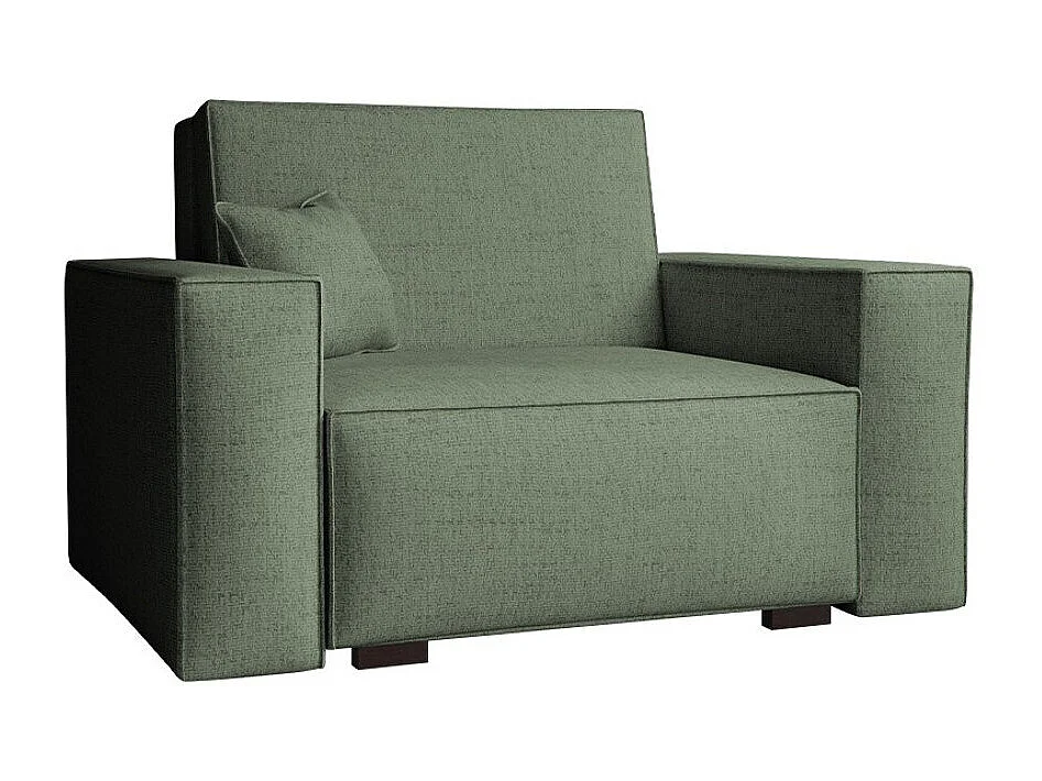 Fauteuil Columbus 195, Vert, 85x123x98cm, Tapisserie, Pieds: Bois, Mobilier déjà assemblé