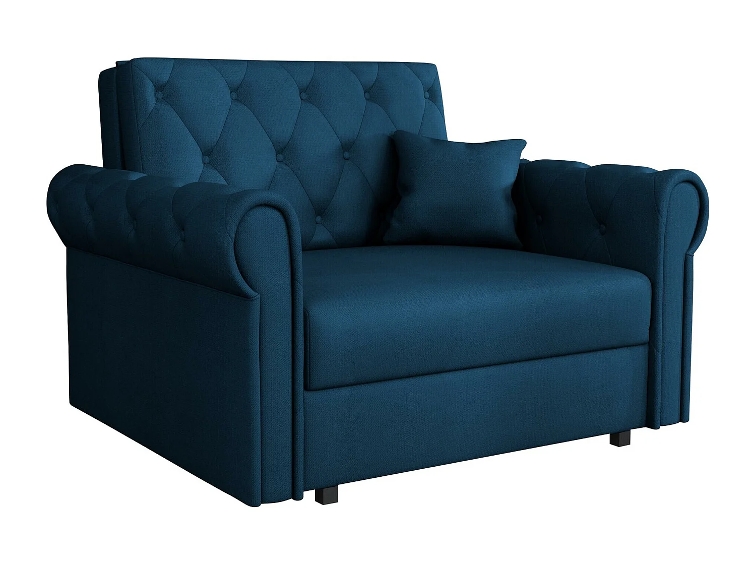 Sillón Columbus 200, Azul, 85x116x98cm, Tapiz, Patas: Metal, Muebles ya montados