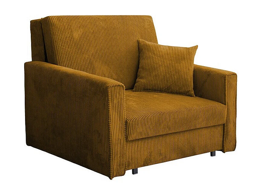 Sillón Columbus 190, Amarillo, 85x103x98cm, Tapiz, Patas: Metal, Muebles ya montados