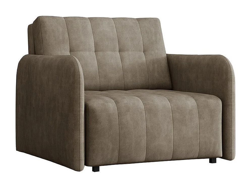 Fauteuil Columbus 176, Brun clair, 85x95x98cm, Tapisserie, Pieds: Métal|Plastique