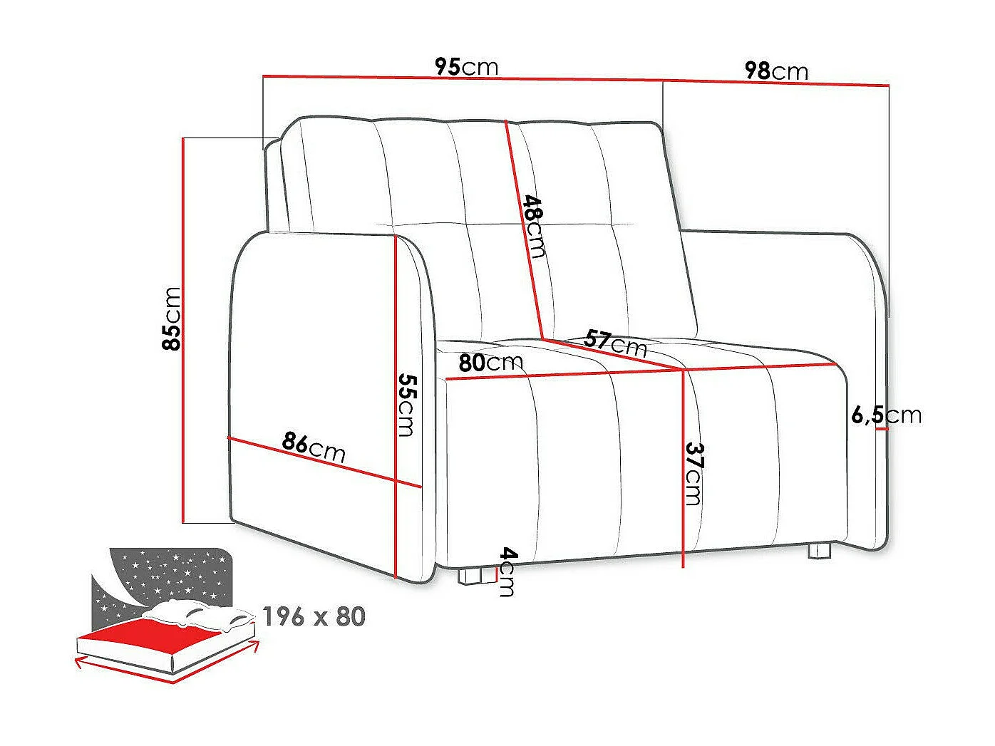 Poltrona Columbus 176, Marrone, 85x95x98cm, Arazzo, Gambe: Plastica|Metallo