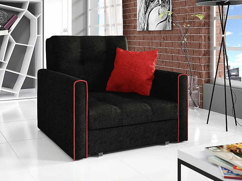 Poltrona Columbus 104, Preto, Tecido, 9x10x10cm