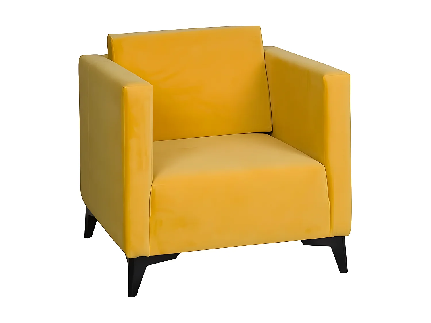 Fauteuil Virmore 102, Jaune, 74x76x82cm, Tapisserie, Pieds: Plastique