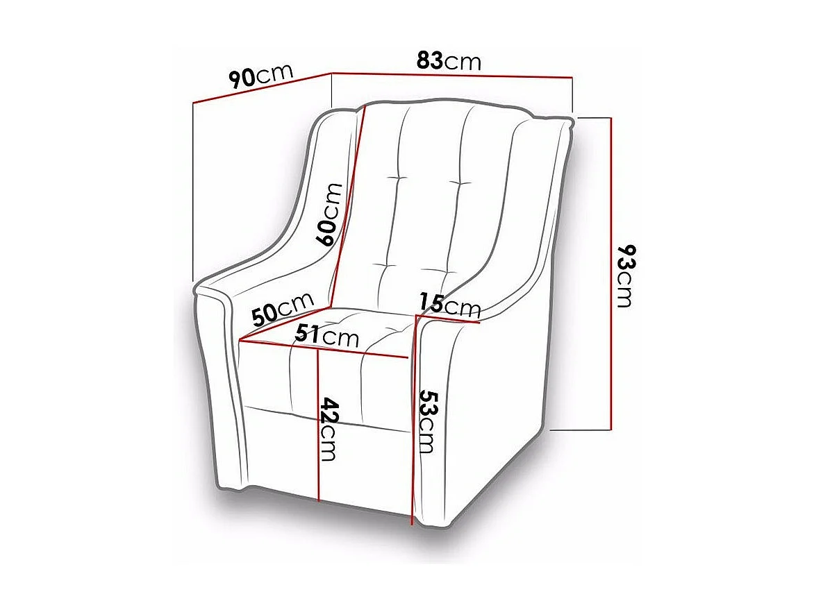 Sillón Providence 108, Gris, 93x90x83cm, Tapiz, Patas: Plástico