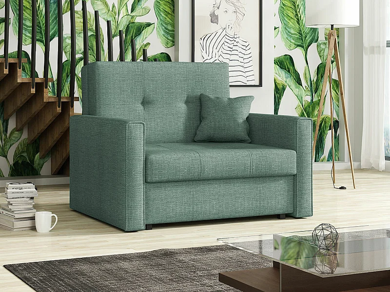 Sillón Columbus 104, Turquesa, 85x103x98cm, Tapiz, Patas: Metal, Muebles ya montados